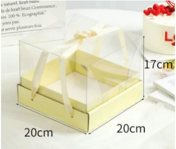 Caja para pastel amarilla grande paq c/5 piezas