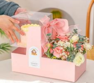 Caja de Acetato Canasta Rosa Paq c/5 piezas