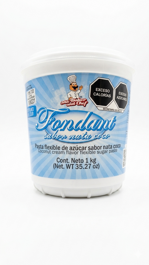 Fondant En Pasta Sabor Nata Coco Blanco 1Kg Ma Baker And Chef