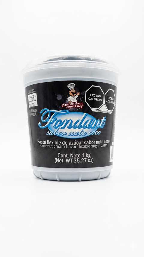 Fondant En Pasta Sabor Nata Coco Negro 1Kg Ma Baker And Chef
