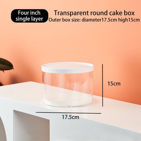 Caja para Pastel de Acetato Redonda modelo YXZGBK4/YXZGBK6/YXZGBK10/YXZGBK12