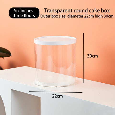 Caja para Pastel de Acetato Redonda modelo YXZGBK4/YXZGBK6/YXZGBK10/YXZGBK12