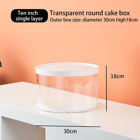 Caja para Pastel de Acetato Redonda modelo YXZGBK4/YXZGBK6/YXZGBK10/YXZGBK12
