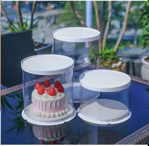 Caja para Pastel de Acetato Redonda modelo YXZGBK4/YXZGBK6/YXZGBK10/YXZGBK12