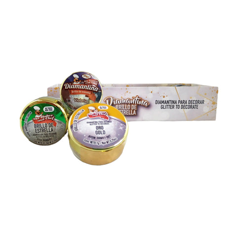Kit Diamantina Brillo de Estrella 15 Colores 7g Ma Baker And Chef